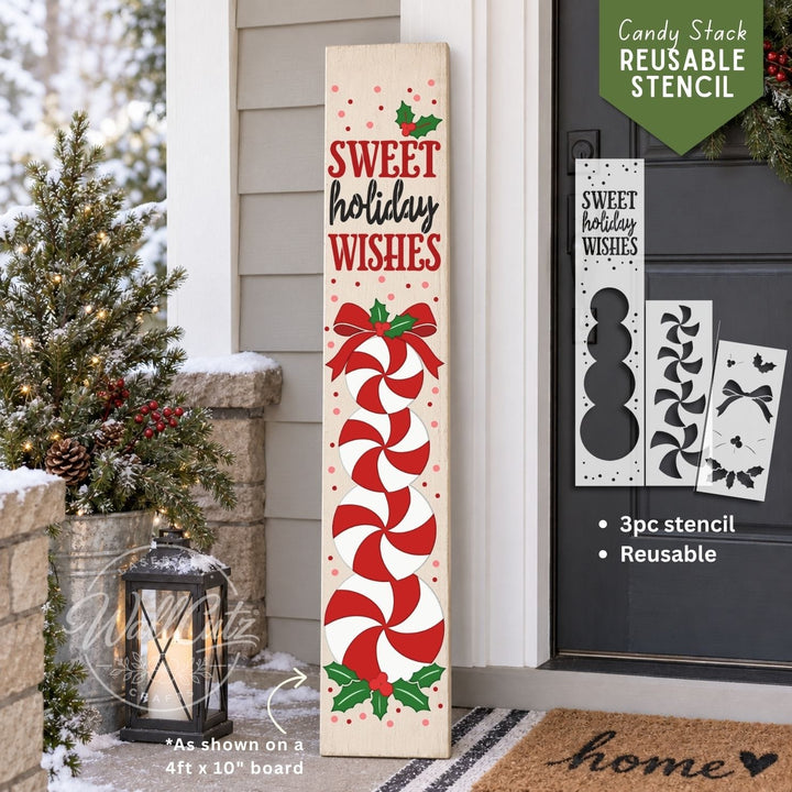 Sweet Holiday Candy Swirl / Reusable Stencil