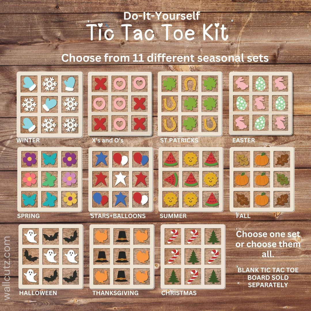 Tic Tac Toe Board with Optional Shape Sets – WallCutz Crafts