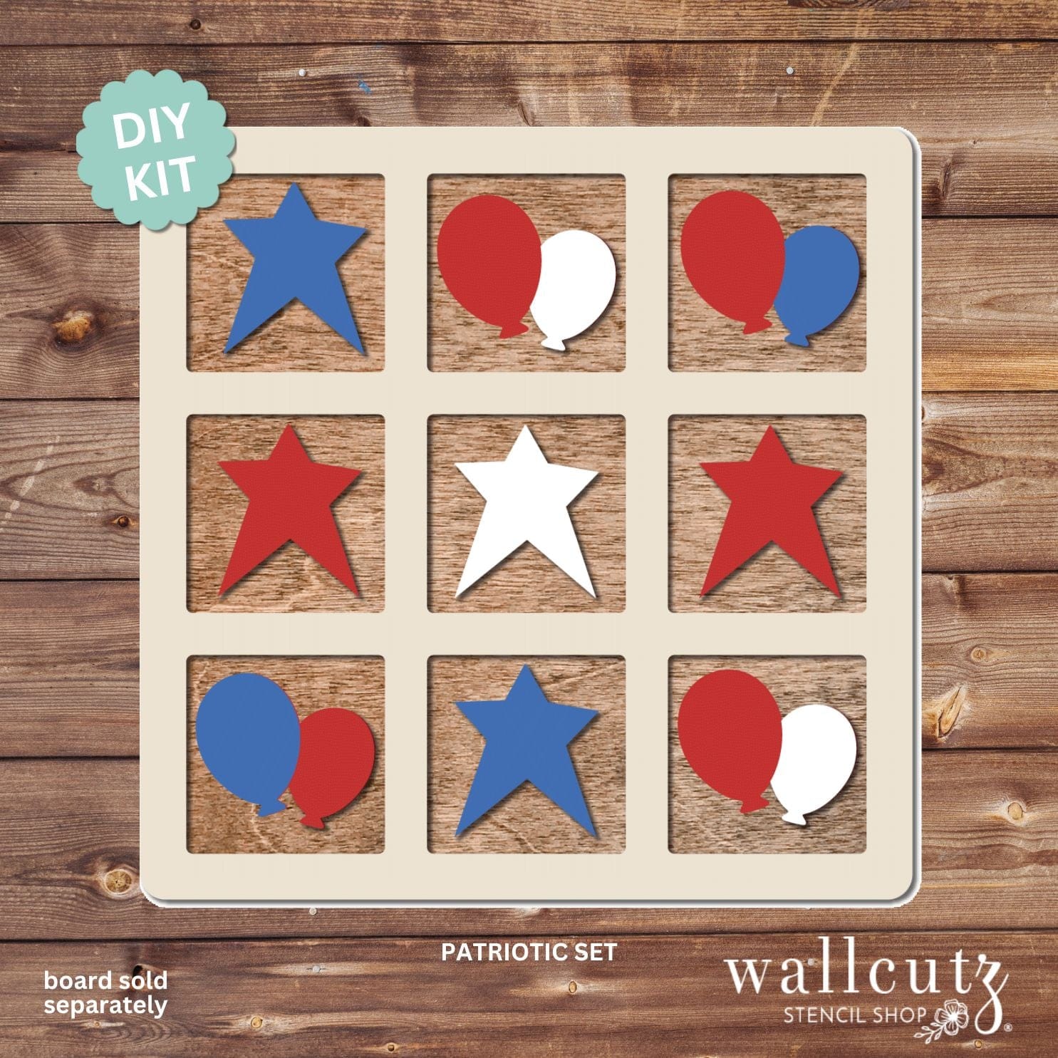 Tic Tac Toe Board with Optional Shape Sets – WallCutz Crafts