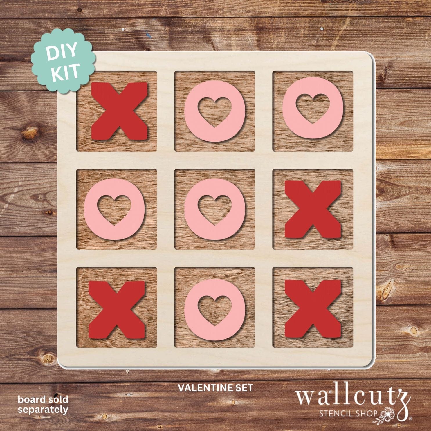 Tic Tac Toe Board with Optional Shape Sets – WallCutz Crafts