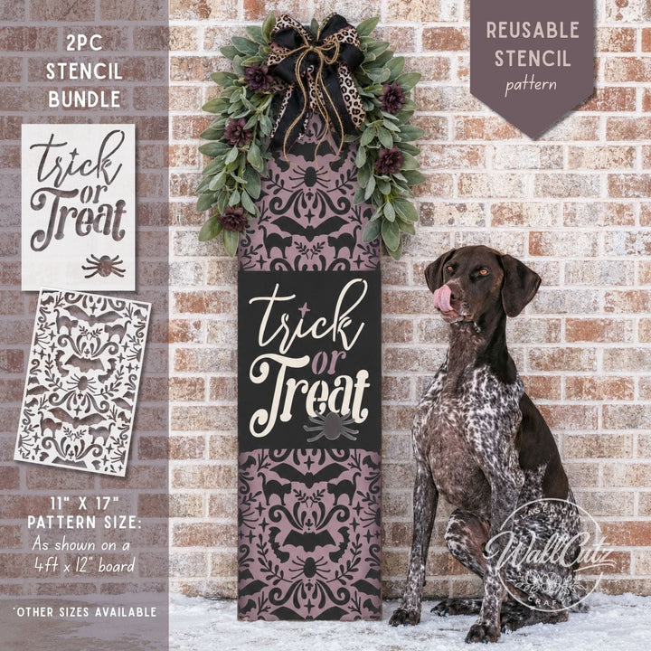 Trick or Treat Halloween Pattern - Porch Leaner Stencil