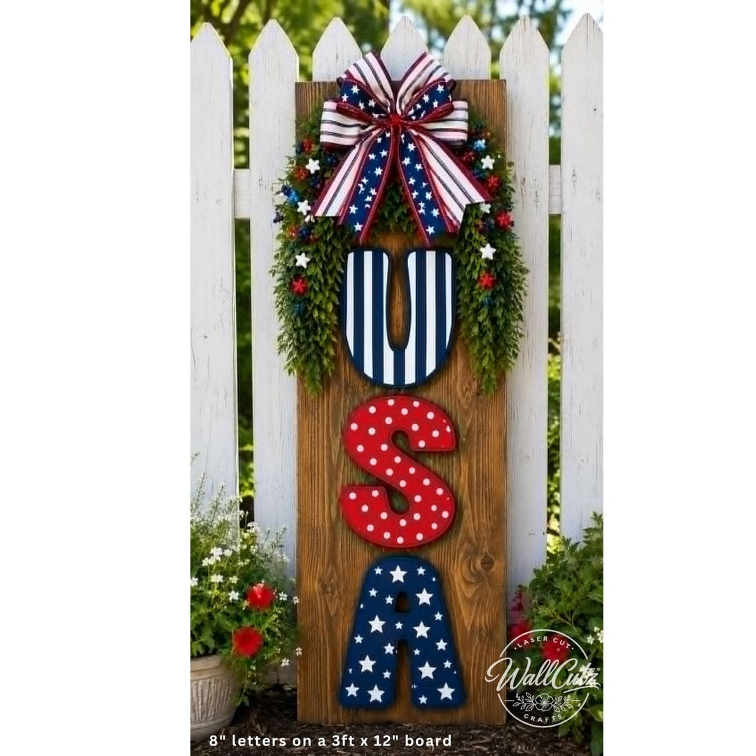 WallCutz  USA Wood Letter Porch Sign – DIY Patriotic Kit wood kit