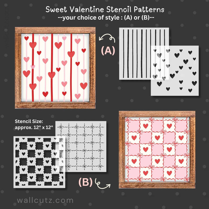 WallCutz  Valentine Stencil Patterns (A) or (B) Stencil