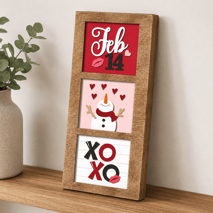 WallCutz  Valentine XOXO & Hearts – Interchangeable 5x5 Wood Kit Wood Kit