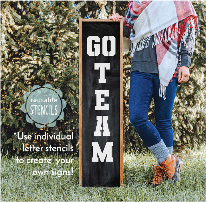WallCutz  Varsity Style Alphabet / Letter Stencils Stencil
