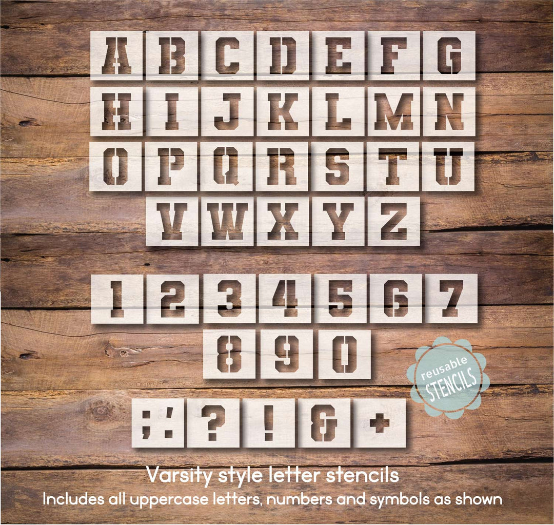 WallCutz  Varsity Style Alphabet / Letter Stencils Stencil