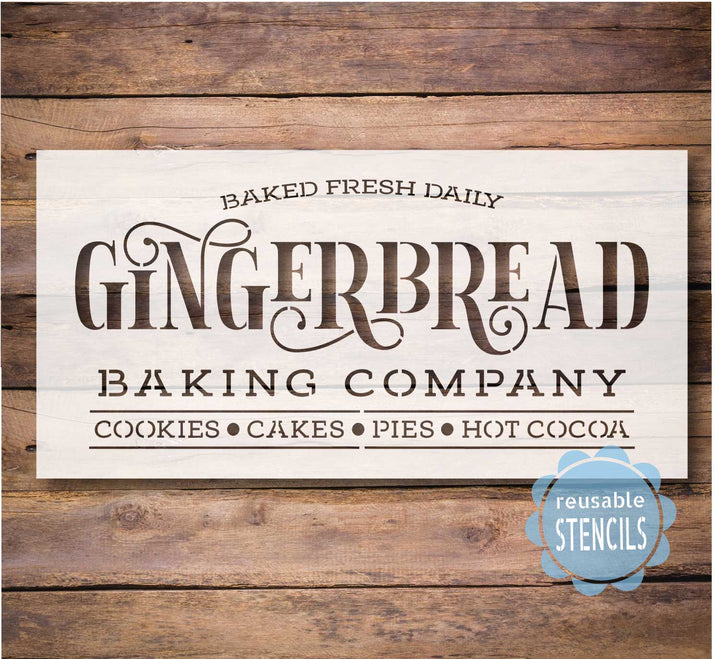 WallCutz  Gingerbead Baking Co / Reusable stencil Stencil