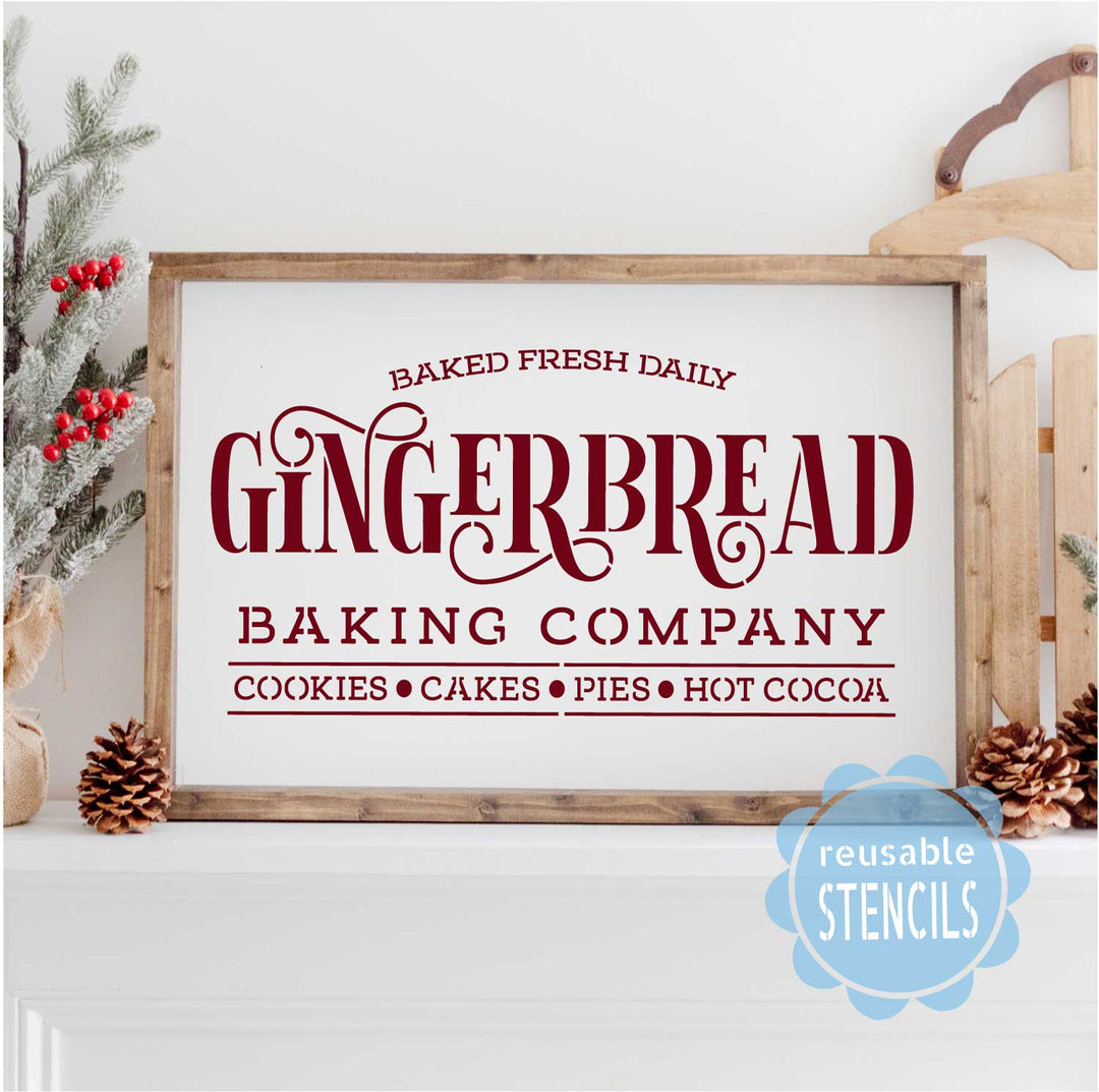 WallCutz  Gingerbead Baking Co / Reusable stencil Stencil