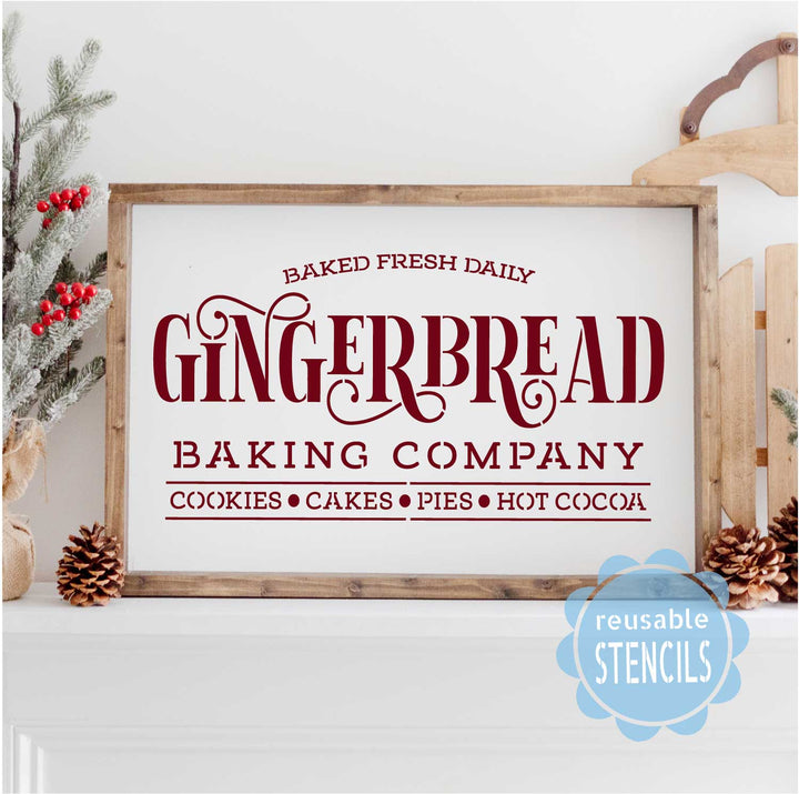 WallCutz  Gingerbead Baking Co / Reusable stencil Stencil