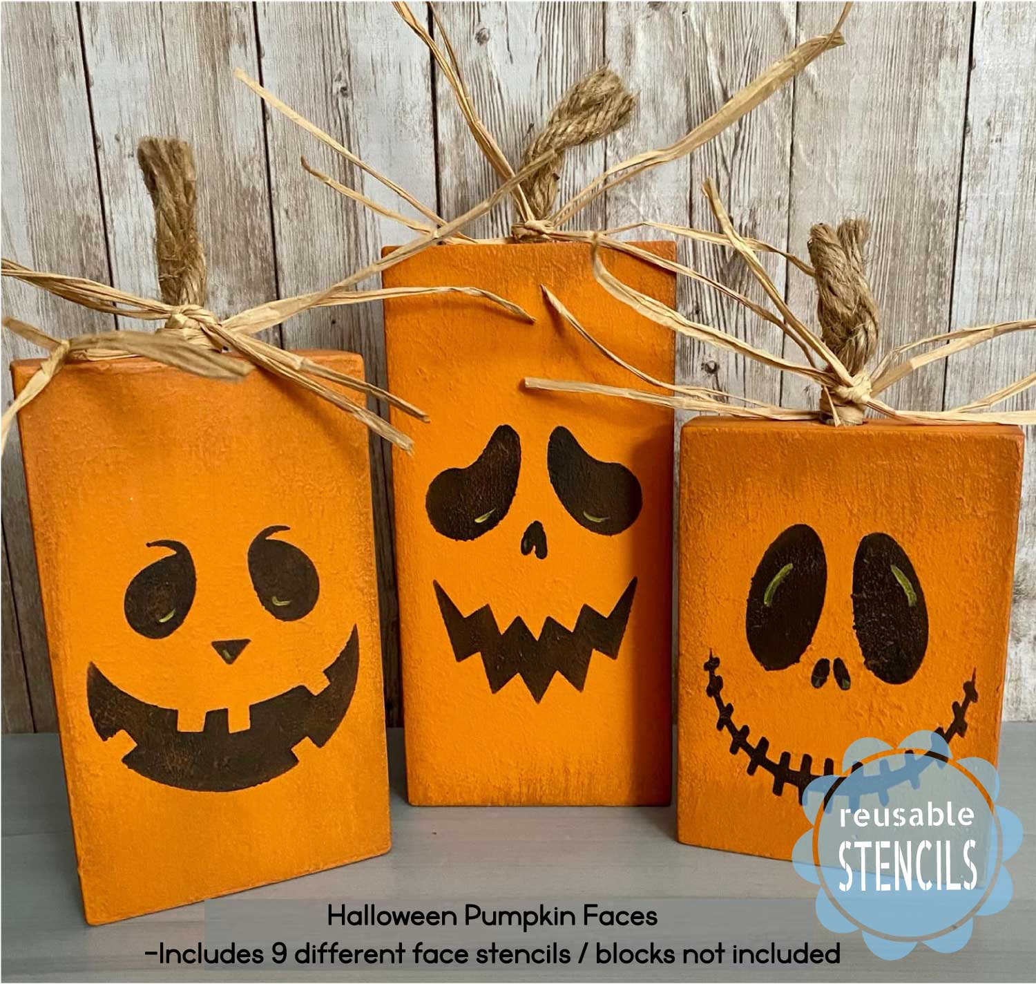 Pumpkin Girl Face Stencils