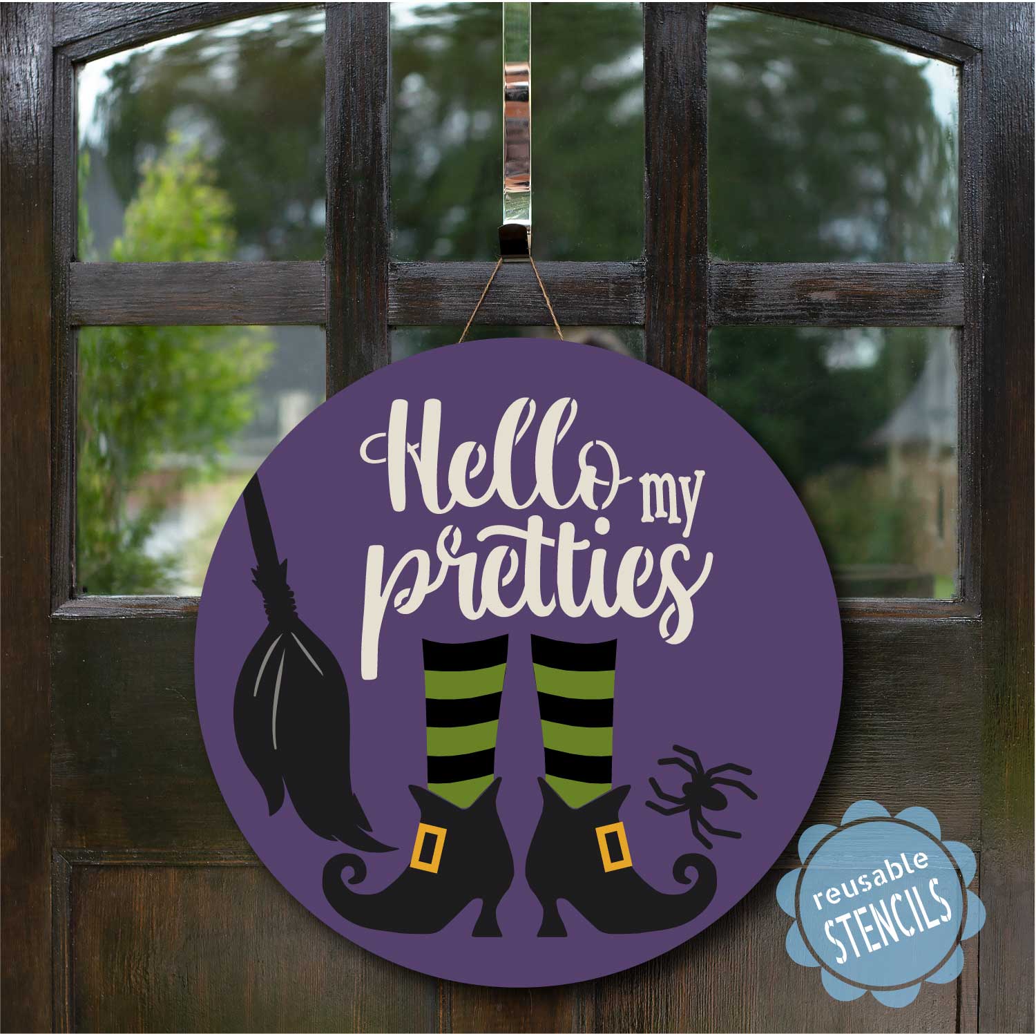 Pretties Hello My Pretties Halloween Witch Stencil | WallCutz – WallCutz Crafts
