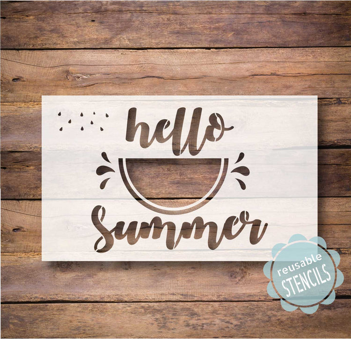 WallCutz  Hello Summer Watermelon / Door Mat Stencil Stencil