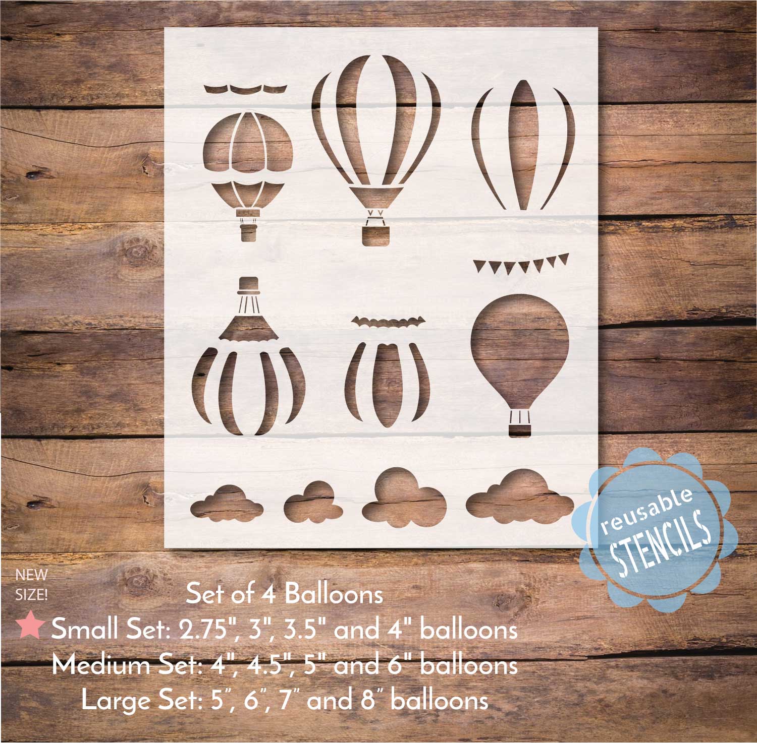 Hot Air Balloon Stencils Set of 4 | WallCutz – WallCutz Crafts