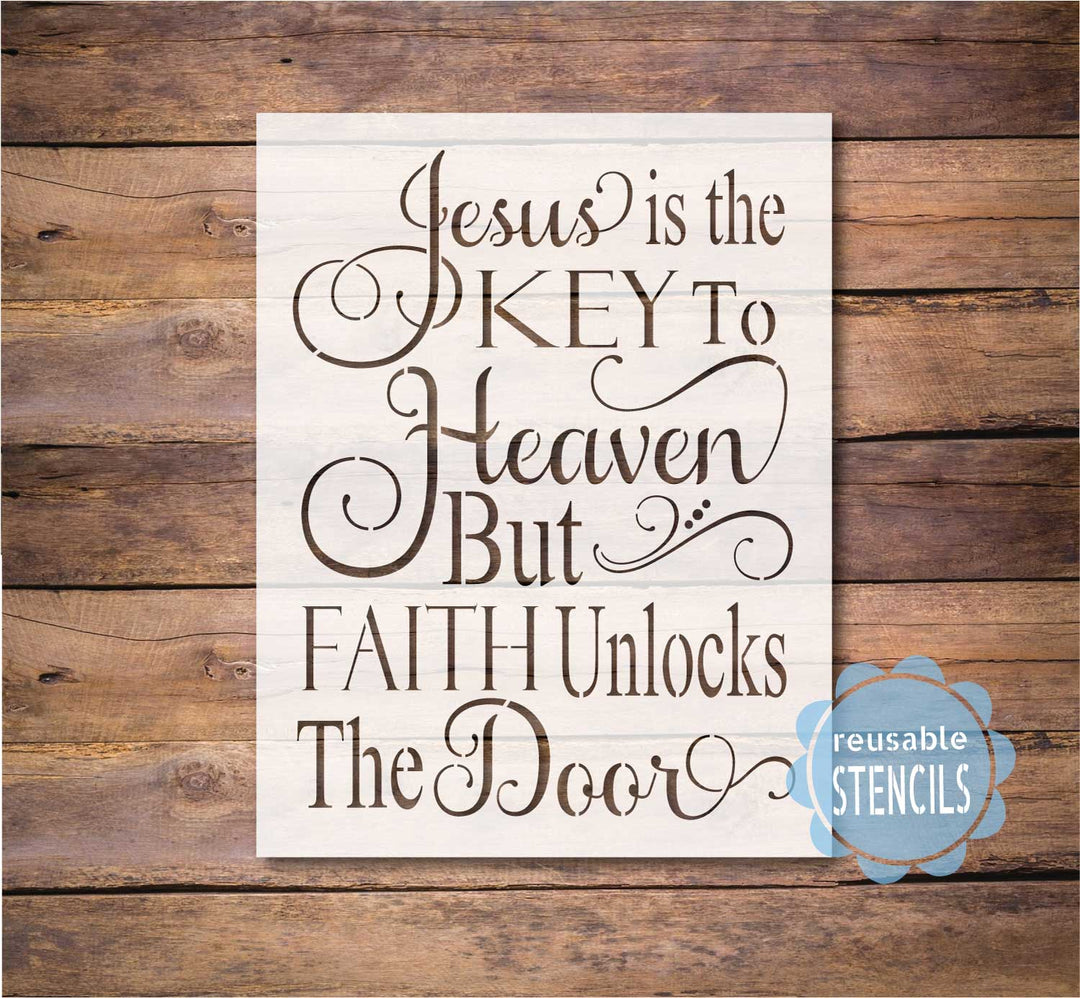 WallCutz  Jesus Is the Key / Reusable Stencil Stencil