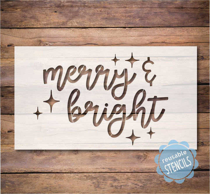 WallCutz  Merry and Bright / Door Mat Stencil Stencil