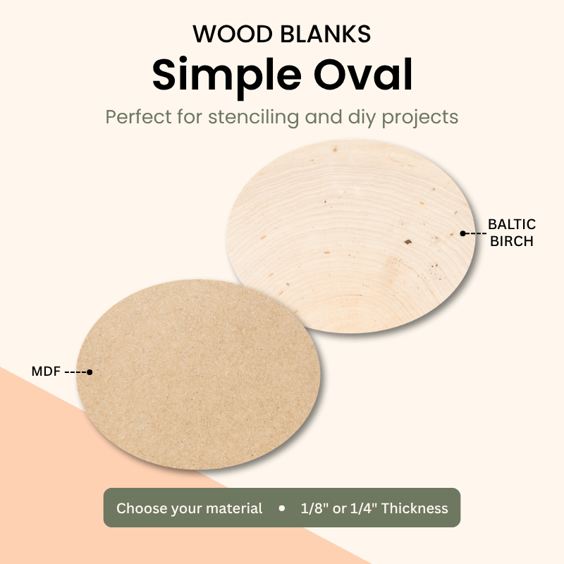 Wood blanks simple oval shape, MDF or birch – WallCutz