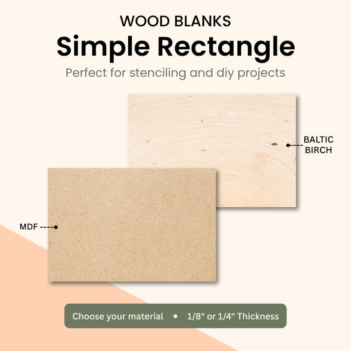 Wood blanks simple rectangle, MDF or birch – WallCutz