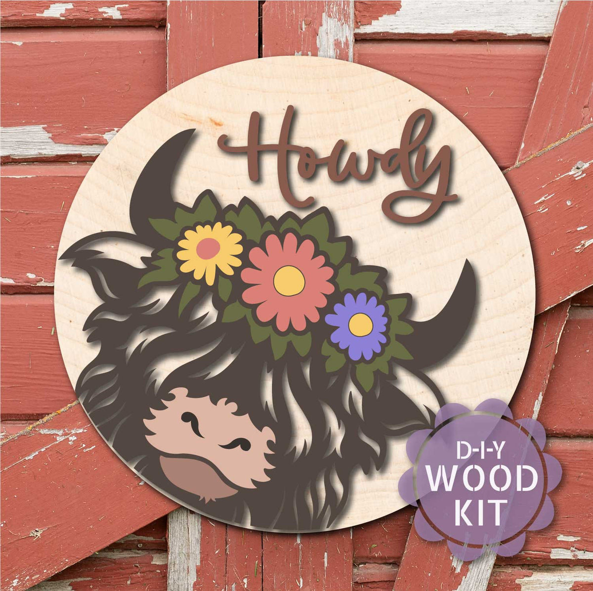 WOOD KIT / Howdy Highland Cow| WallCutz Crafts