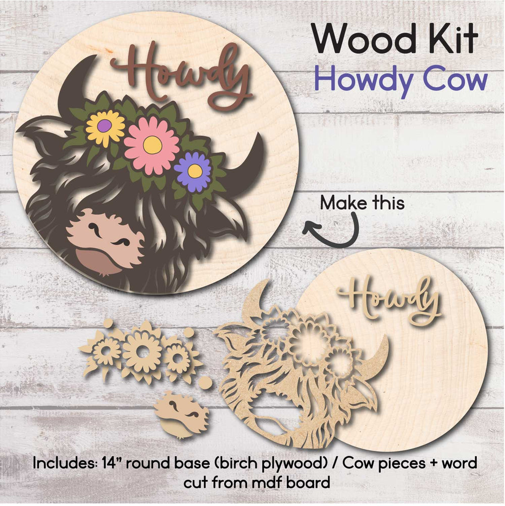 WOOD KIT / Howdy Highland Cow| WallCutz Crafts