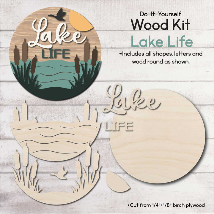 WallCutz  WOOD KIT / Lake Life / Door Hanger Kit Wood Kit