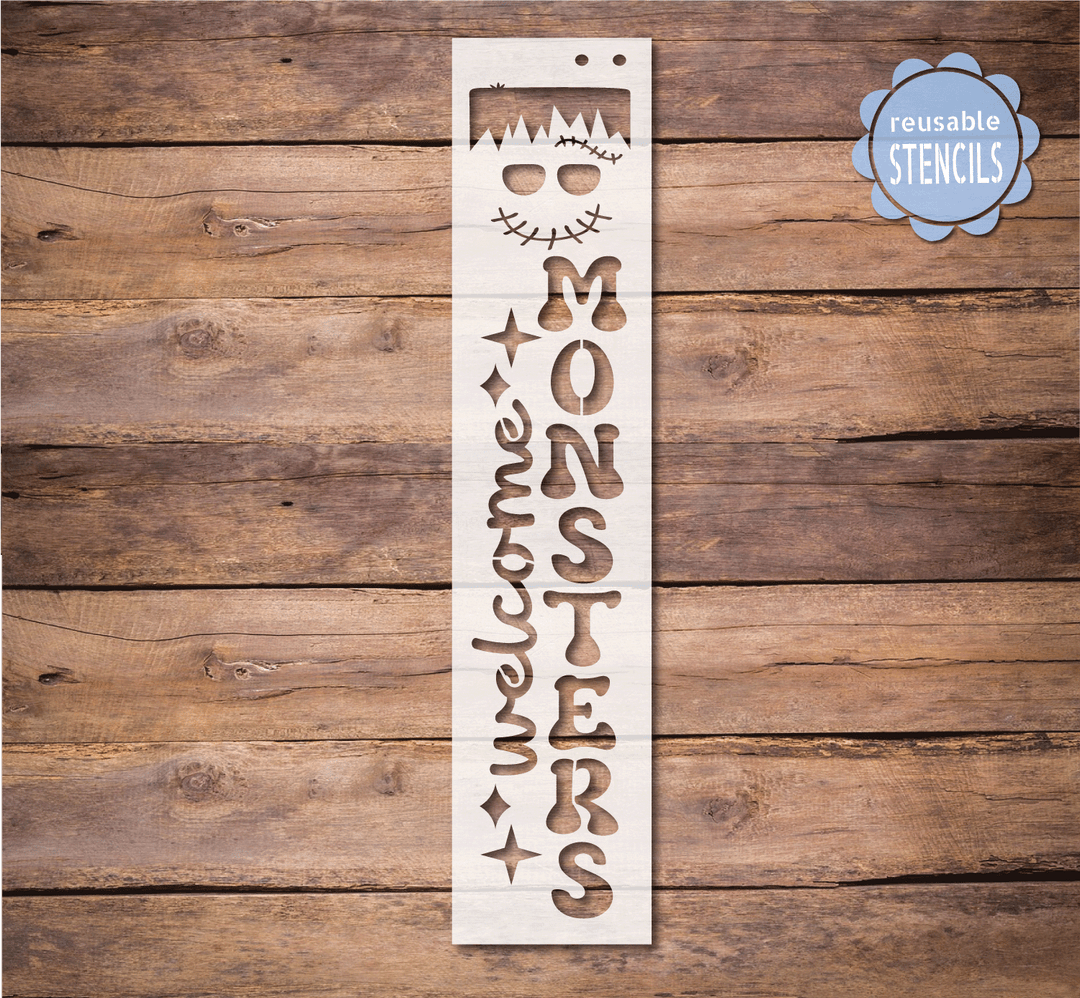 monsters inc stencils Welcome Monsters / Reusable Stencil – WallCutz Crafts