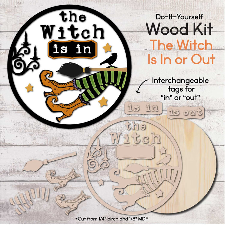 The Witch Is In Halloween Door Hanger – DIY Wood Kit