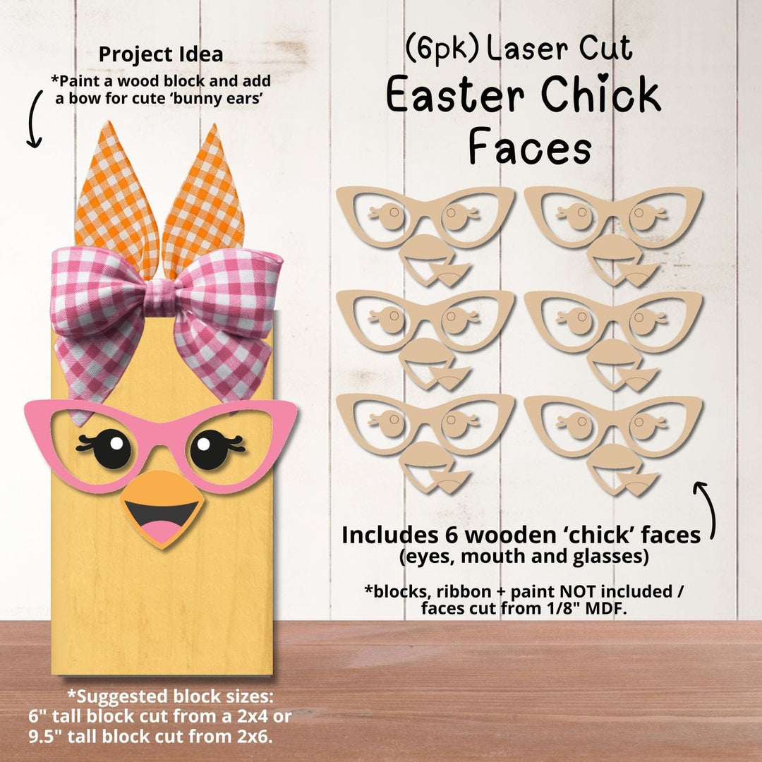 WallCutz  Wood Cut-Outs / Easter Chick Faces Wood Kit