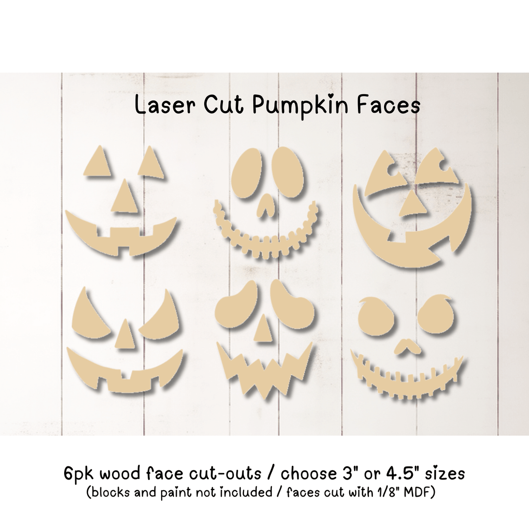 WallCutz  Wood Cut-Outs / Pumpkin Faces 6pk Wood Kit