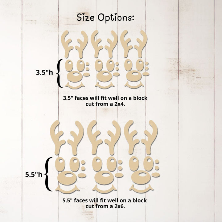 WallCutz  Wood Cut-Outs / Reindeer Faces (6pk) Wood Kit