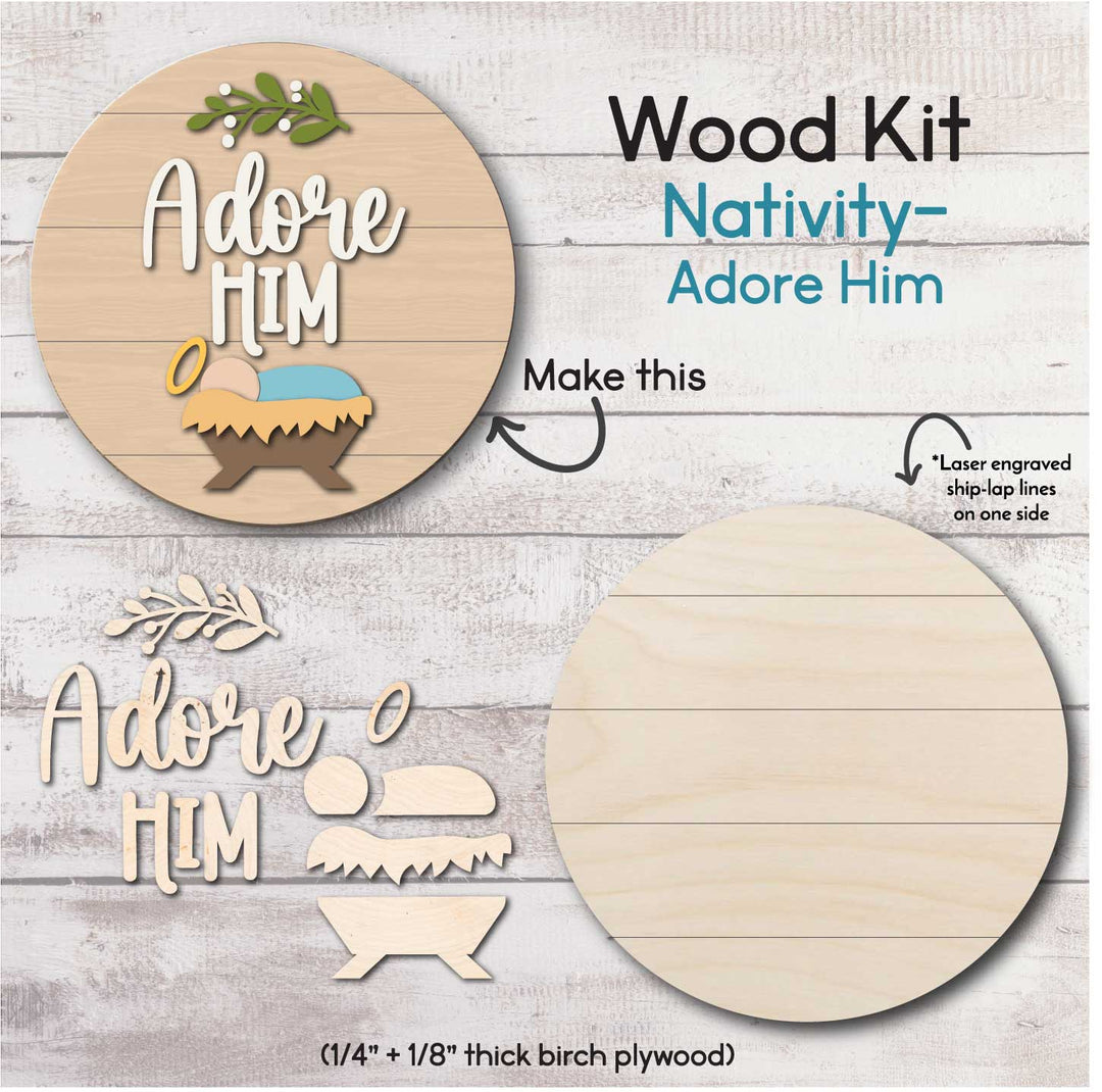 WallCutz  WOOD KIT / Adore Him Nativity Wood Kit
