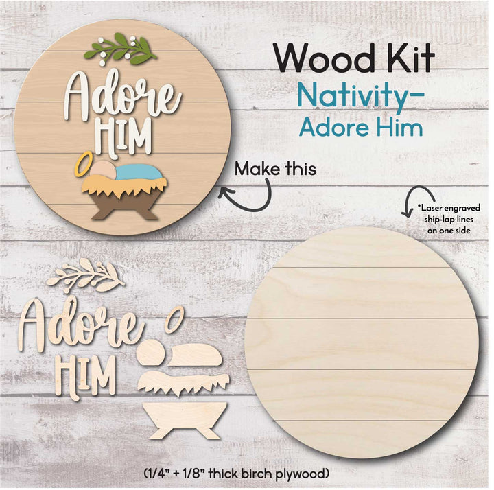 WallCutz  WOOD KIT / Adore Him Nativity Wood Kit