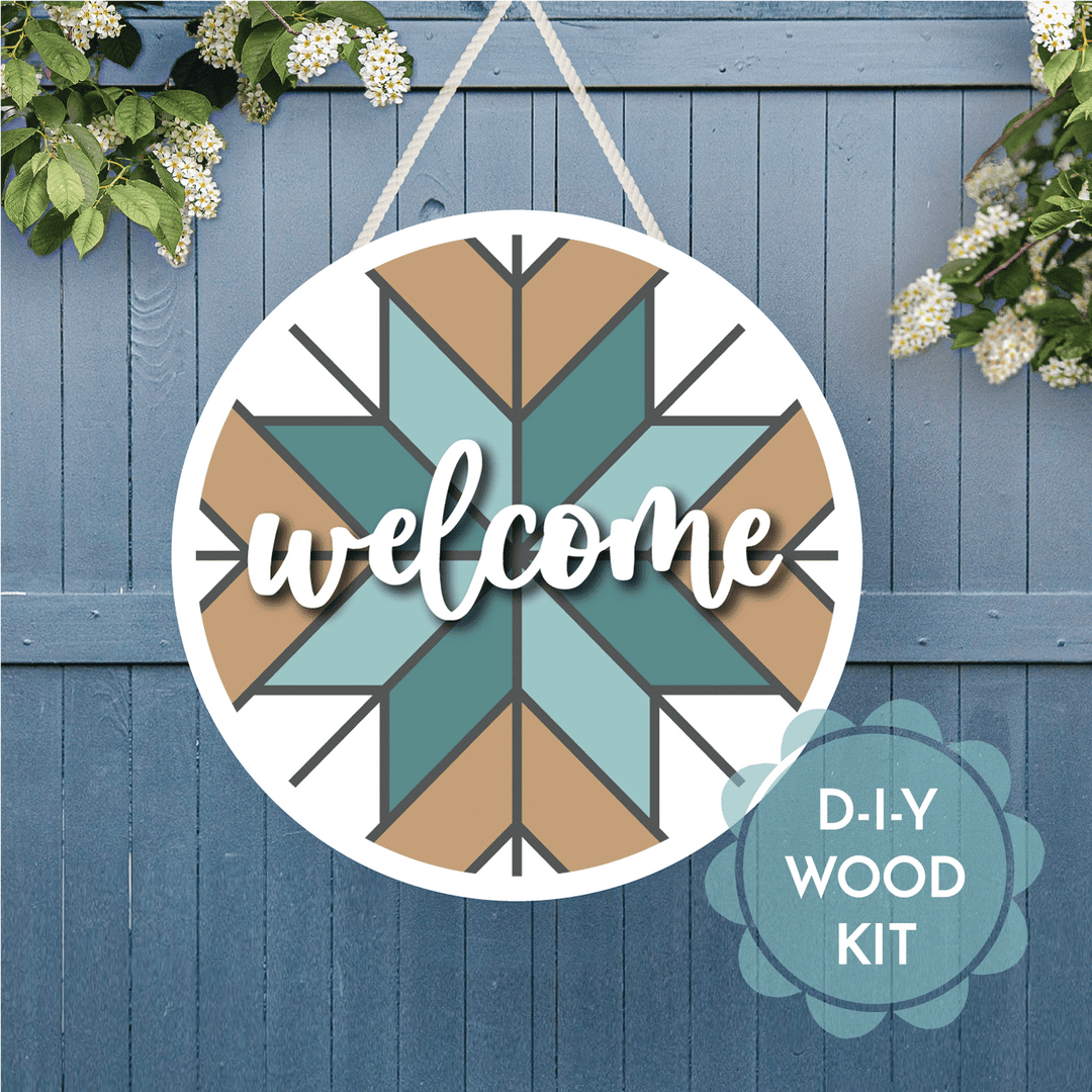 WallCutz  WOOD KIT / Barn Quilt Pattern Starburst Wood Kit