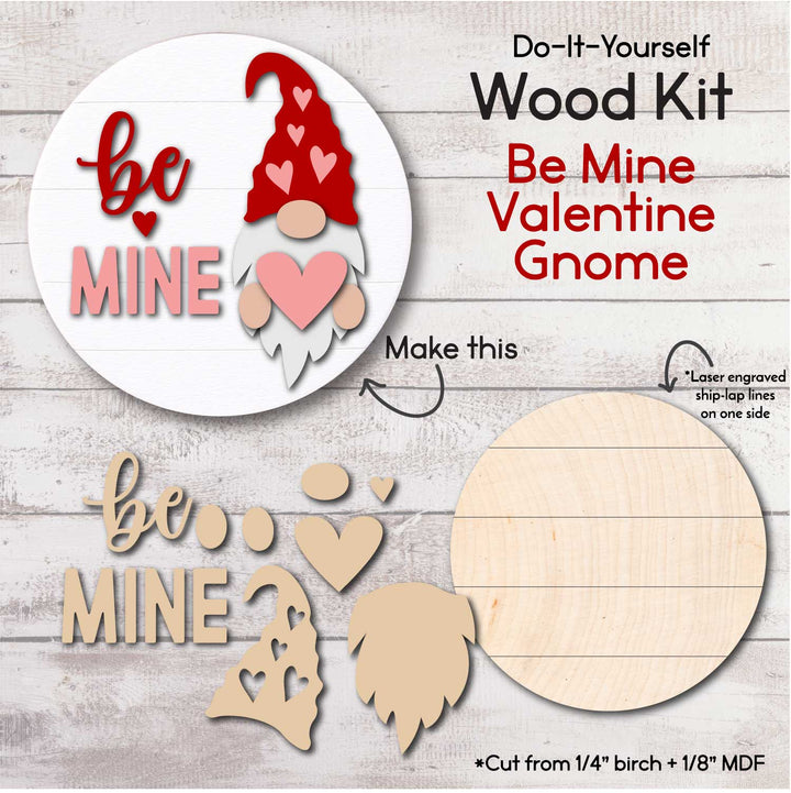 WallCutz  WOOD KIT / Be Mine Gnome Wood Kit