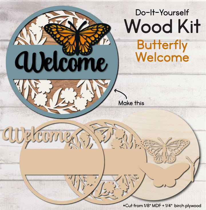 WallCutz  WOOD KIT  / Butterfly Welcome Wood Kit