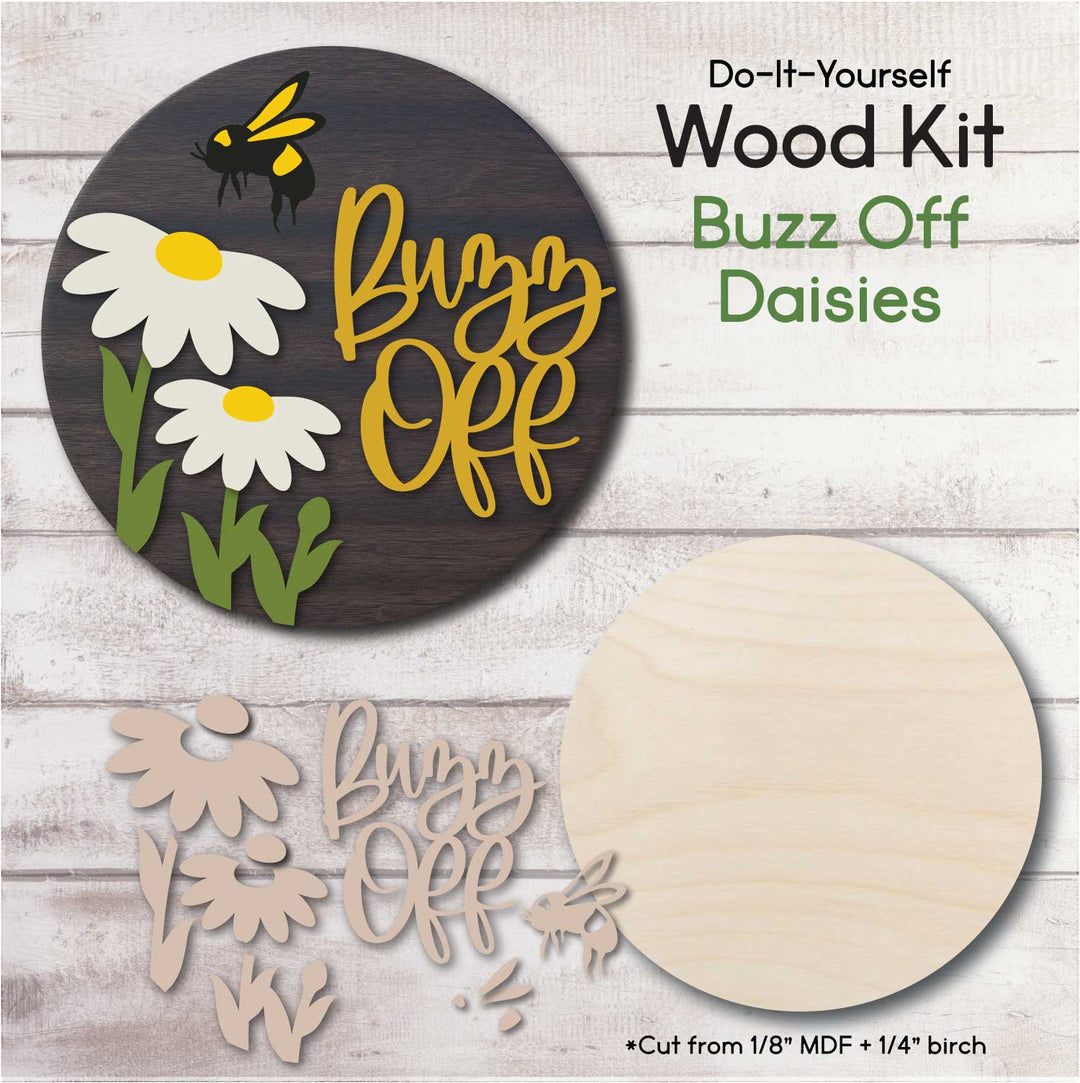 WallCutz  WOOD KIT / Buzz Off Daisies Wood Kit