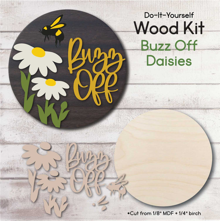 WallCutz  WOOD KIT / Buzz Off Daisies Wood Kit