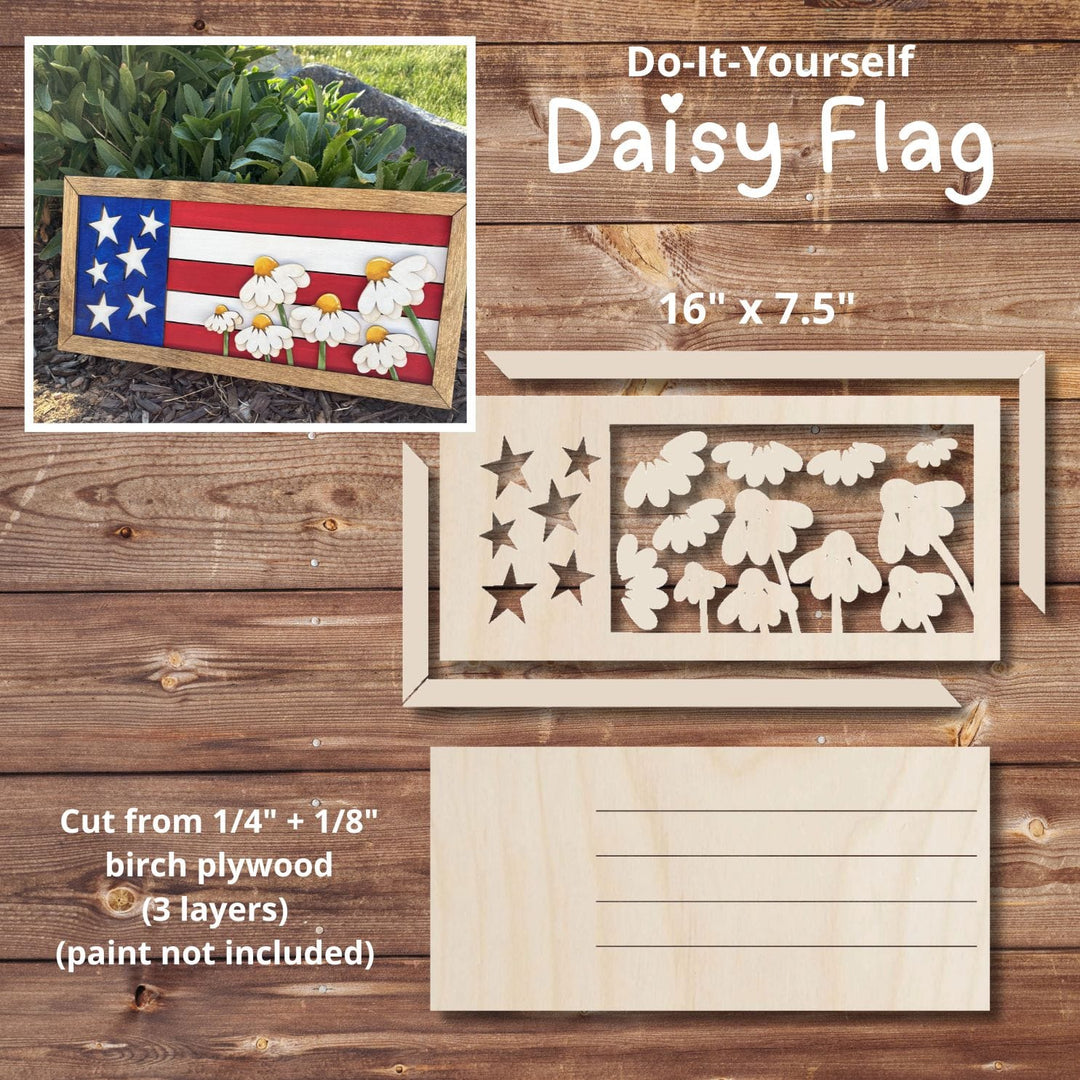 WallCutz  WOOD KIT / Daisy Flag Frame Kit wood kit