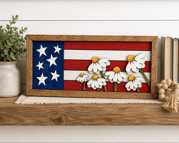 WallCutz  WOOD KIT / Daisy Flag Frame Kit wood kit