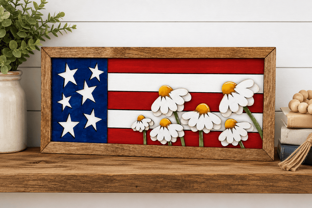 WallCutz  WOOD KIT / Daisy Flag Frame Kit wood kit