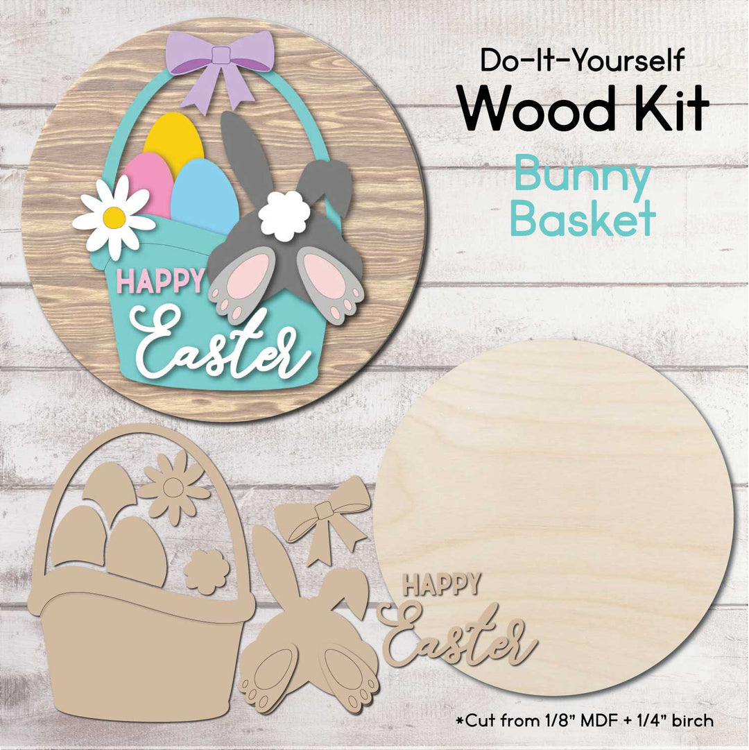 WallCutz  WOOD KIT  / Easter Basket Bunny Wood Kit