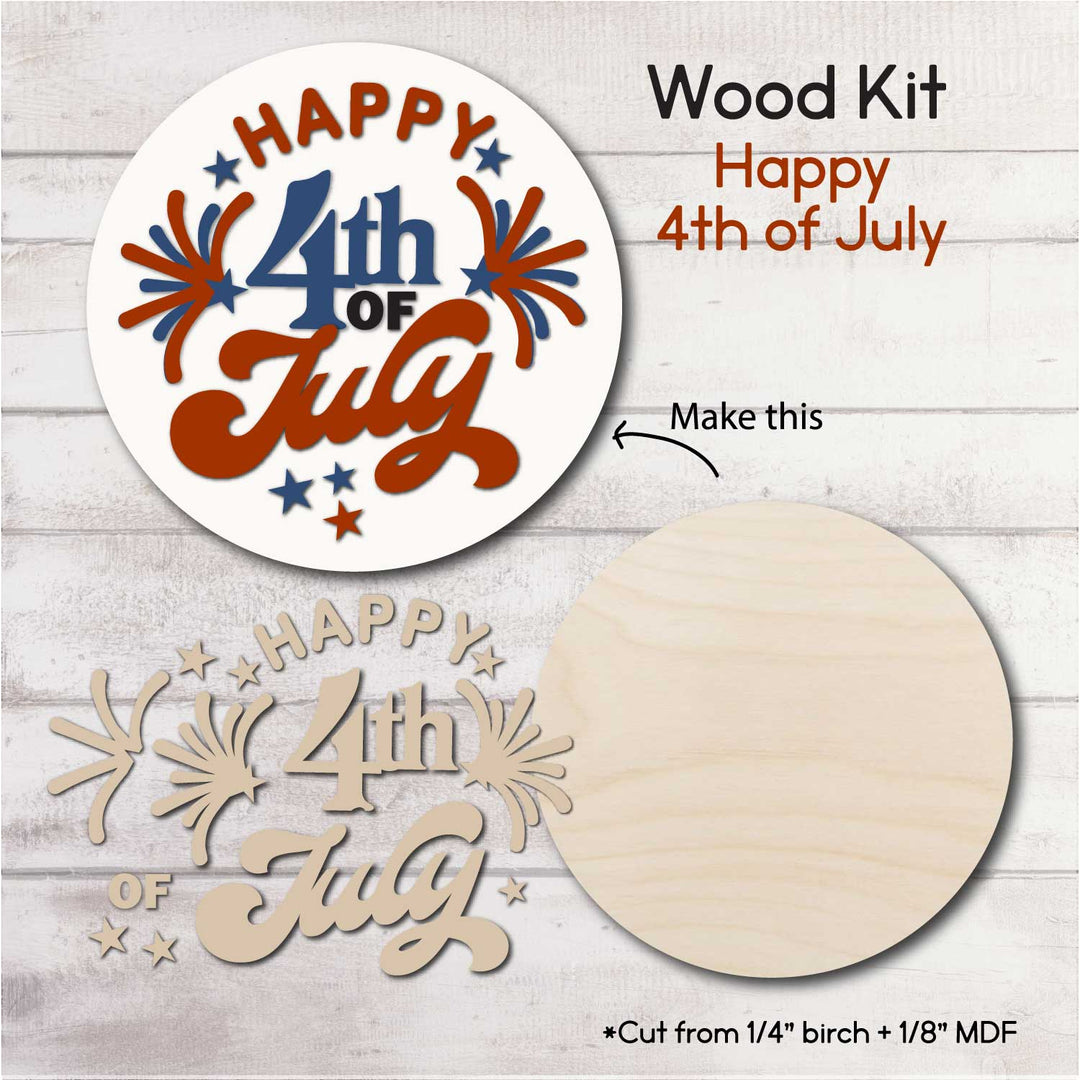 WallCutz  WOOD KIT /Happy 4th of July Wood Kit