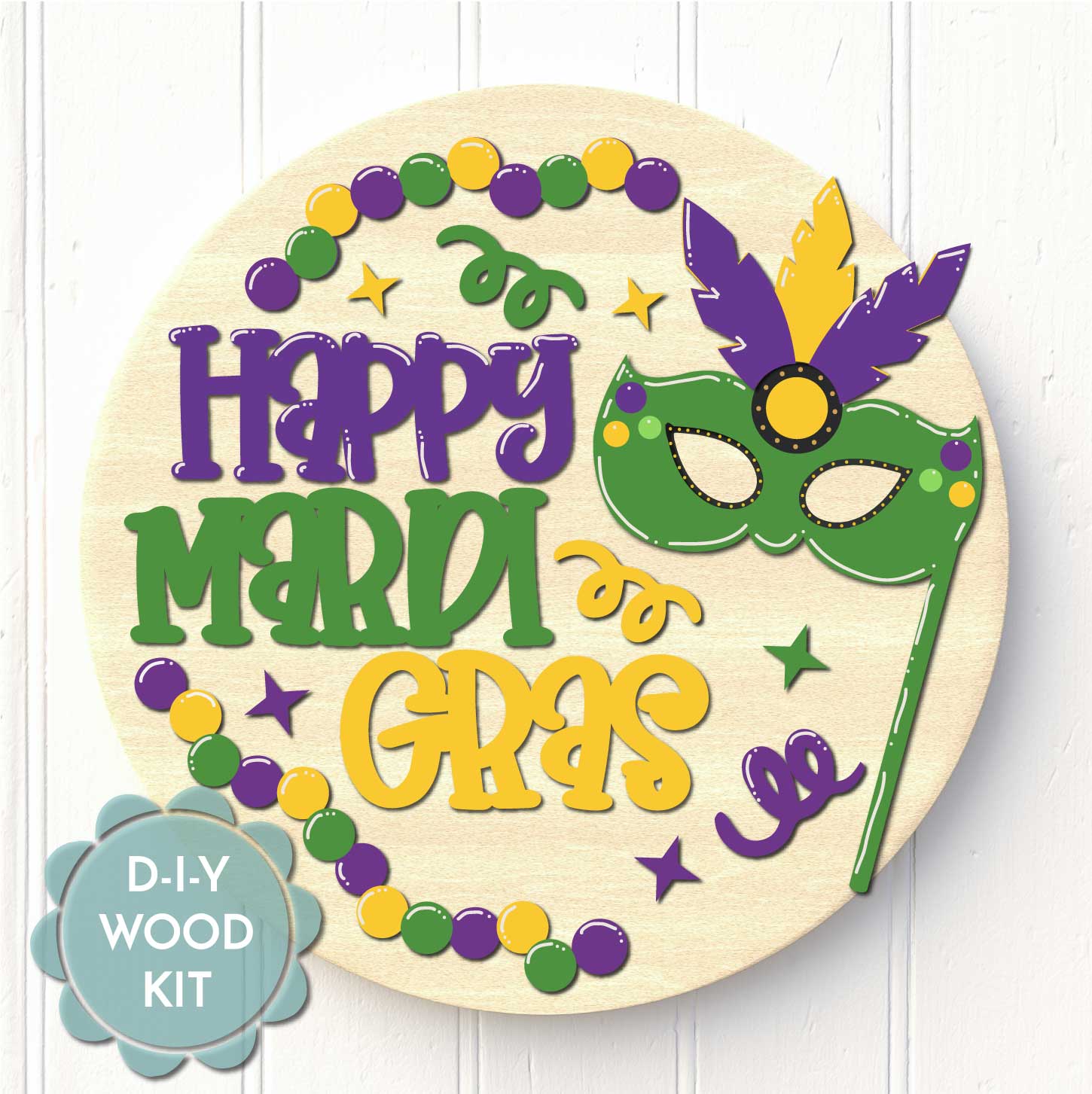 WOOD KIT / Happy Mardi Gras – WallCutz Crafts