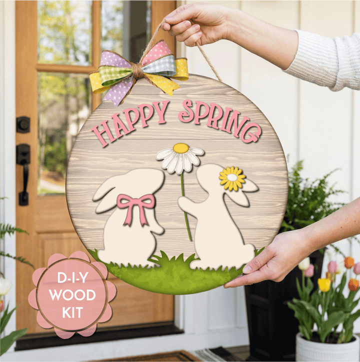 WOOD KIT / Happy Spring Rabbits – WallCutz Crafts