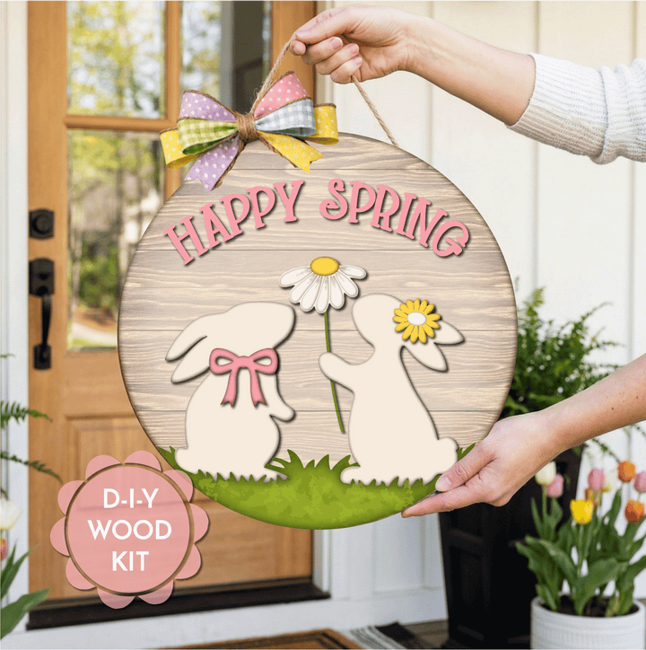 WallCutz  WOOD KIT  / Happy Spring Rabbits Wood Kit