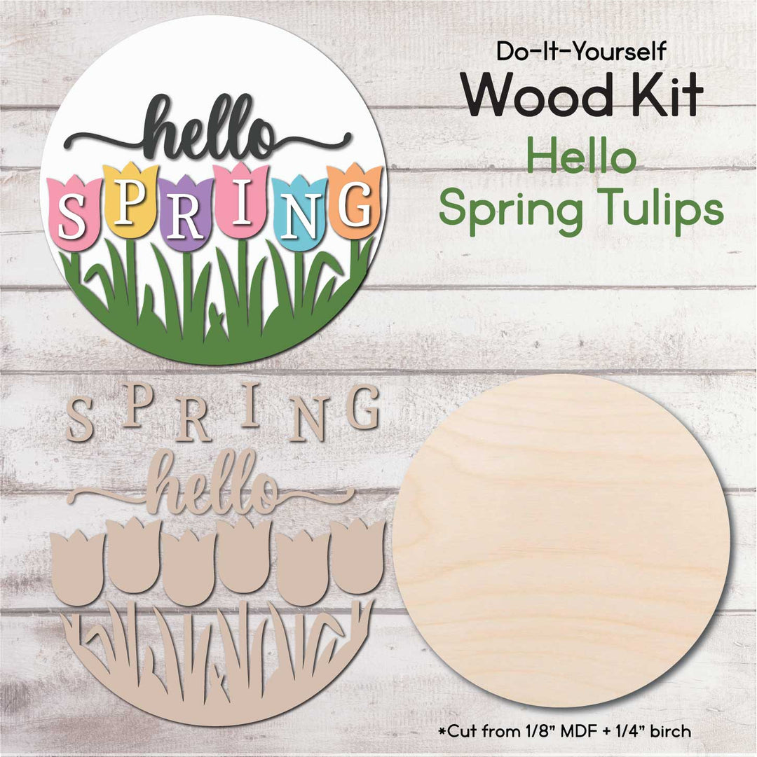 WallCutz  WOOD KIT  / Hello Spring Tulips Wood Kit