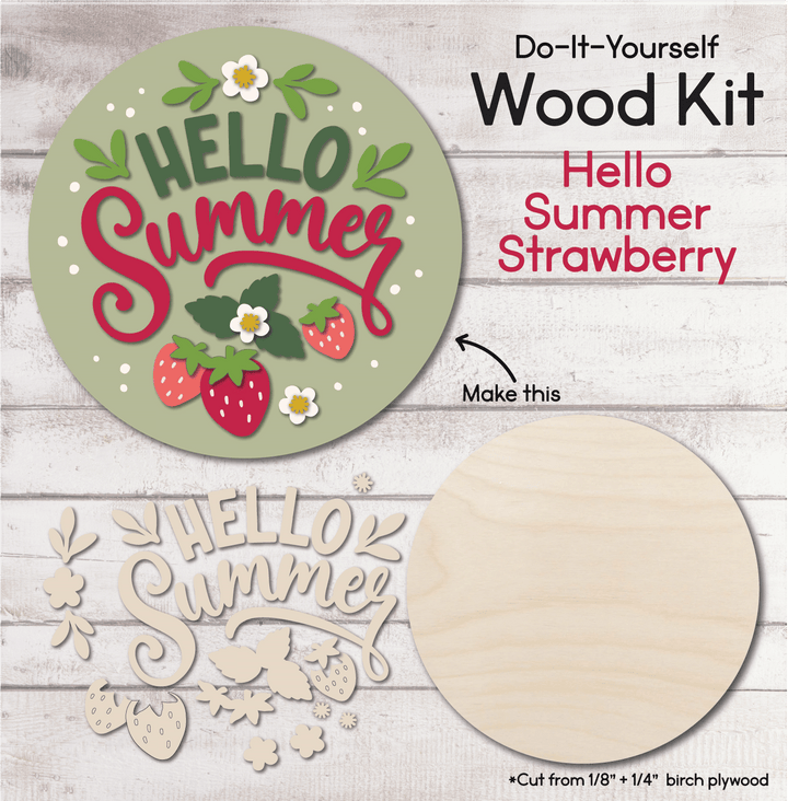 WallCutz  WOOD KIT  / Hello Summer Strawberries Wood Kit