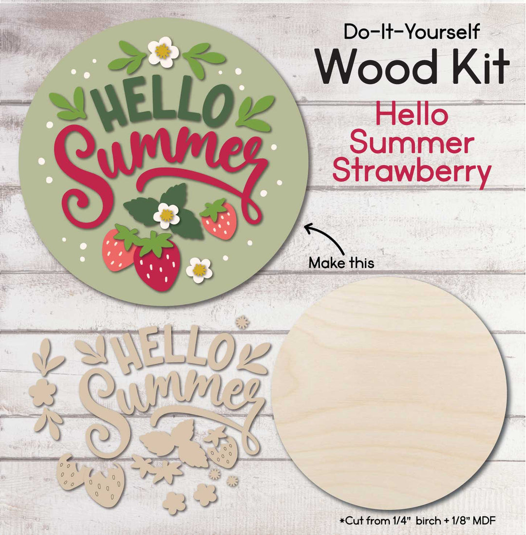 WallCutz  WOOD KIT  / Hello Summer Strawberries Wood Kit