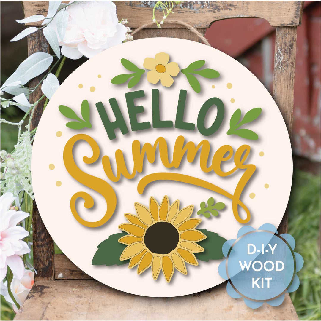 WallCutz  WOOD KIT  / Hello Summer Sunflower Wood Kit