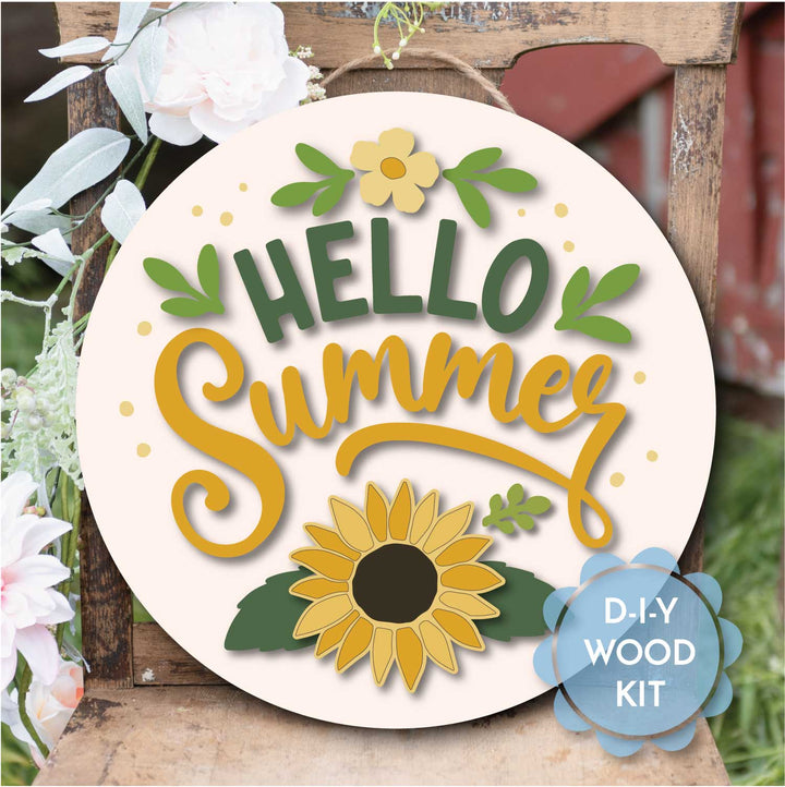 WallCutz  WOOD KIT  / Hello Summer Sunflower Wood Kit