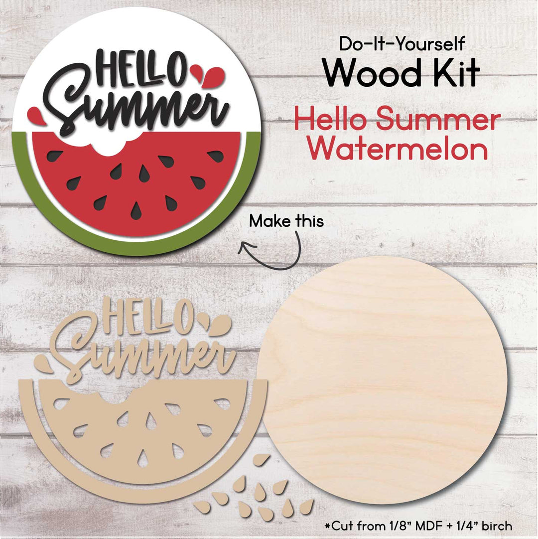 WallCutz  WOOD KIT / Hello Summer Watermelon Wood Kit